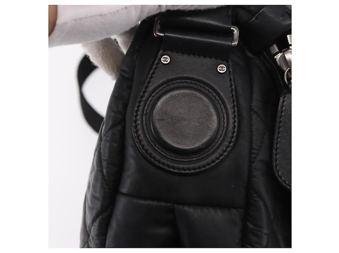 CHANEL Matelasse Shoulder Bag Coated Canvas Black Silver CC - vista 15