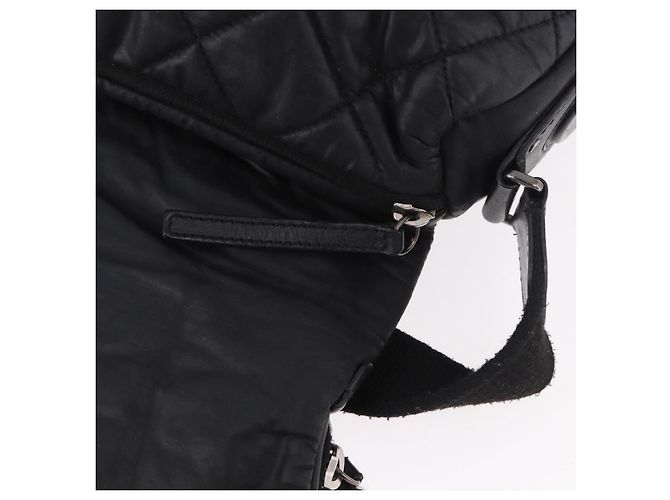 CHANEL Matelasse Shoulder Bag Coated Canvas Black Silver CC - vista 17