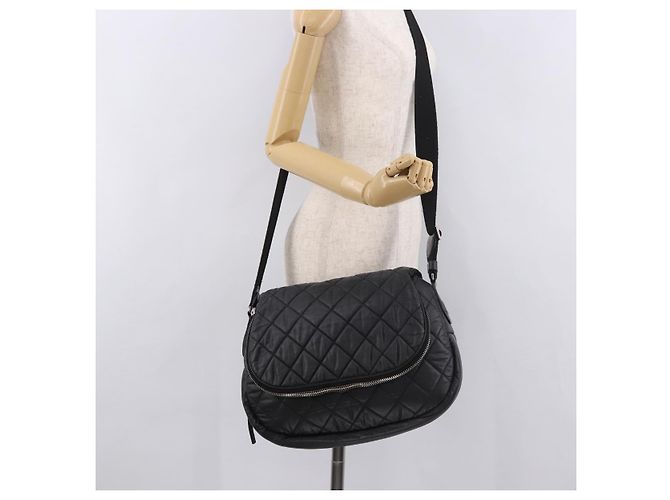 CHANEL Matelasse Shoulder Bag Coated Canvas Black Silver CC - vista 26