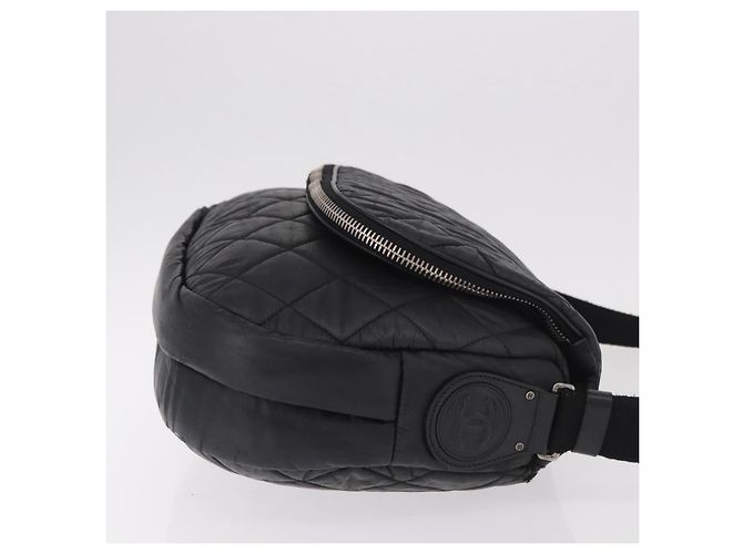 CHANEL Matelasse Shoulder Bag Coated Canvas Black Silver CC - vista 4