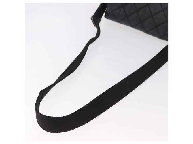 CHANEL Matelasse Shoulder Bag Coated Canvas Black Silver CC - vista 7