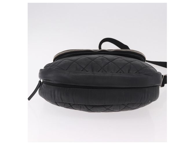 CHANEL Matelasse Shoulder Bag Coated Canvas Black Silver CC - vista 9