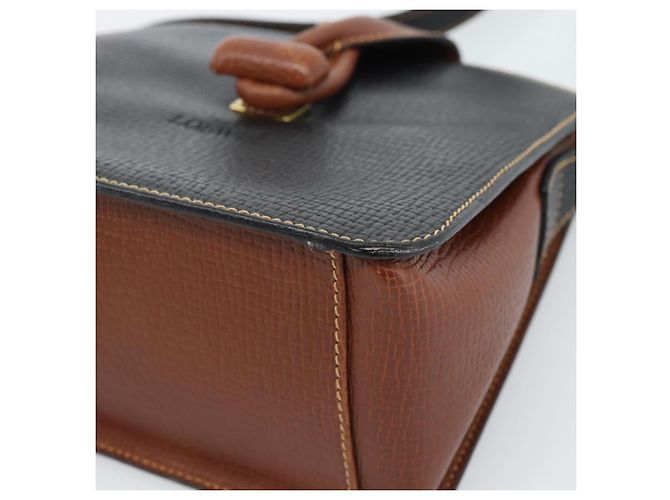 LOEWE Shoulder Bag Leather Black Brown Gold - vista 10