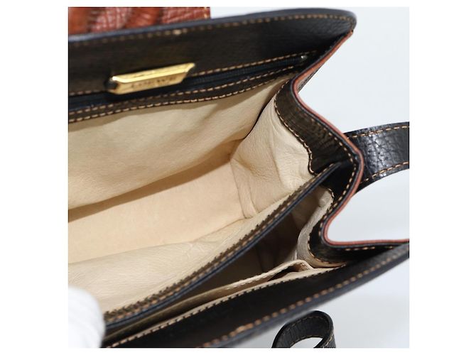 LOEWE Shoulder Bag Leather Black Brown Gold - vista 16