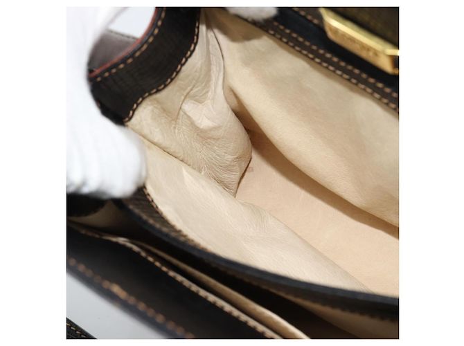 LOEWE Shoulder Bag Leather Black Brown Gold - vista 17