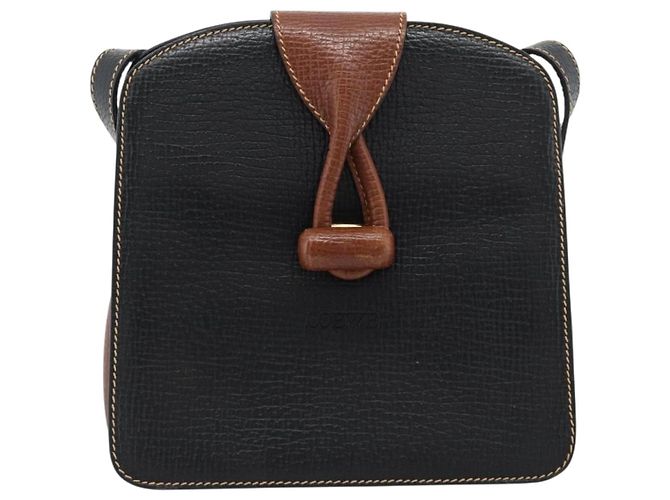 LOEWE Shoulder Bag Leather Black Brown Gold - vista 2