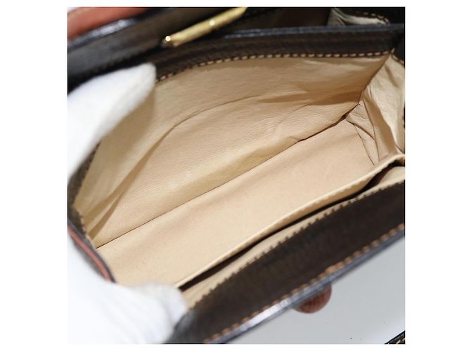 LOEWE Shoulder Bag Leather Black Brown Gold - vista 20