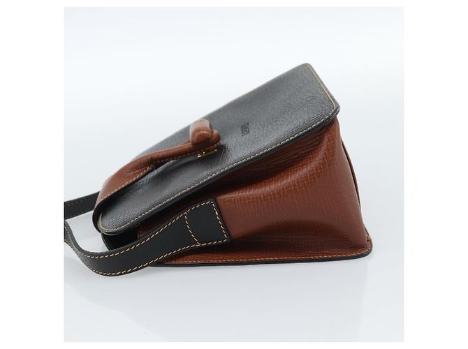 LOEWE Shoulder Bag Leather Black Brown Gold - vista 4