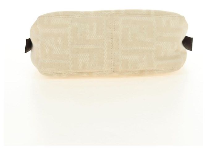 FENDI Zucca Canvas Mamma Baguette Shoulder Bag White Silver - vista 12