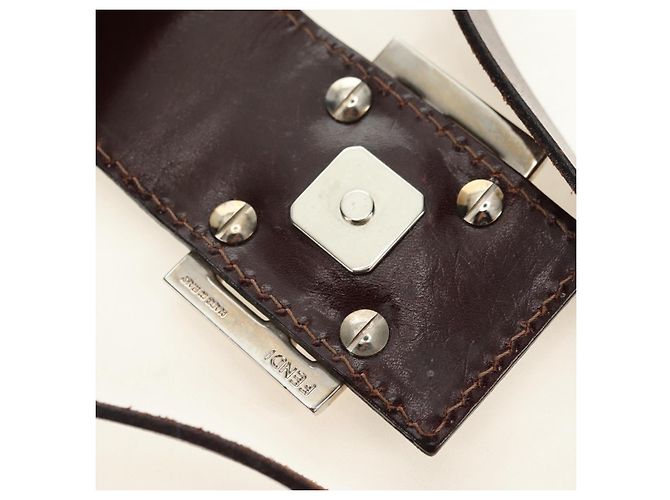FENDI Zucca Canvas Mamma Baguette Shoulder Bag White Silver - vista 19