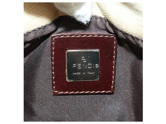 FENDI Zucca Canvas Mamma Baguette Shoulder Bag White Silver - vista 20