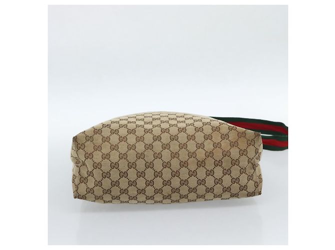 GUCCI GG Canvas Web Sherry Line Shoulder Bag Beige Silver 189751 - vista 10