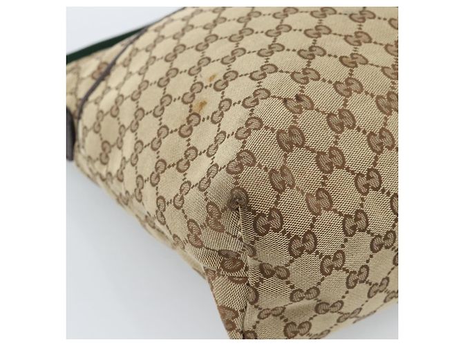 GUCCI GG Canvas Web Sherry Line Shoulder Bag Beige Silver 189751 - vista 12