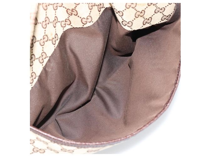 GUCCI GG Canvas Web Sherry Line Shoulder Bag Beige Silver 189751 - vista 23