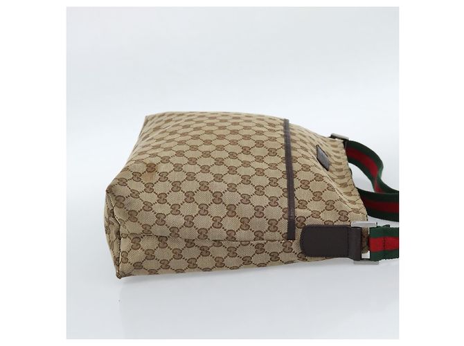 GUCCI GG Canvas Web Sherry Line Shoulder Bag Beige Silver 189751 - vista 5