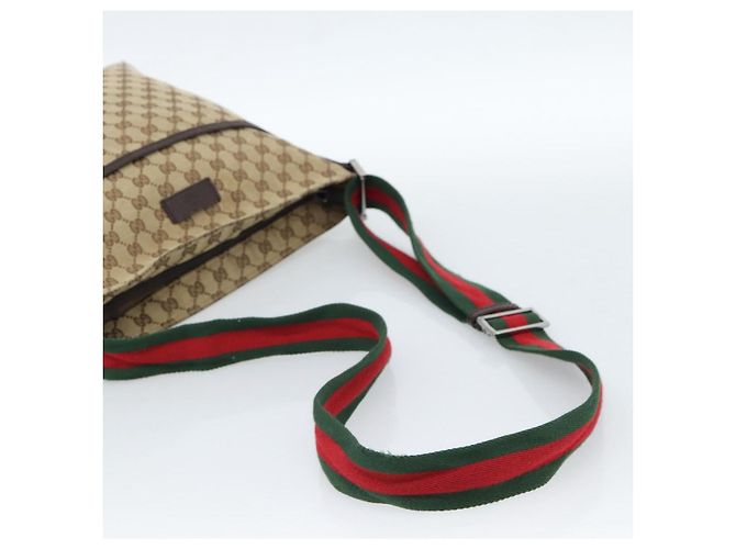 GUCCI GG Canvas Web Sherry Line Shoulder Bag Beige Silver 189751 - vista 8