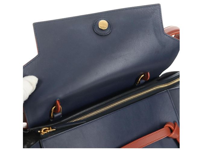 Céline CELINE Belt bag Hand Bag Leather Navy Gold - vista 18