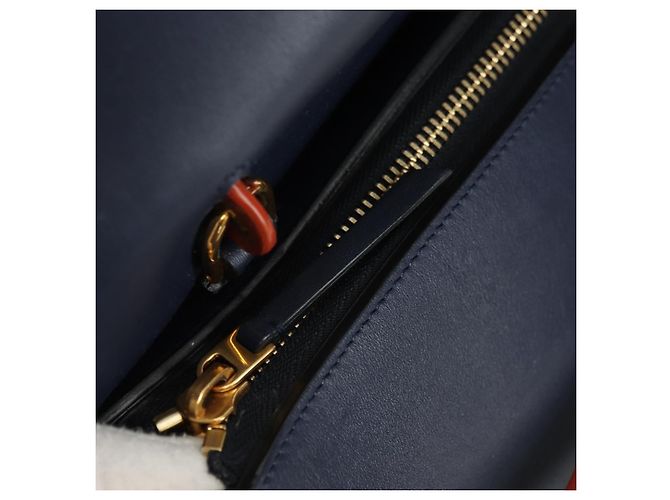 Céline CELINE Belt bag Hand Bag Leather Navy Gold - vista 19
