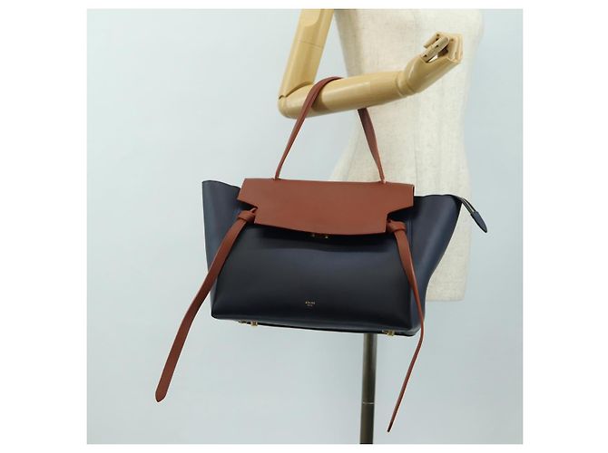 Céline CELINE Belt bag Hand Bag Leather Navy Gold - vista 26
