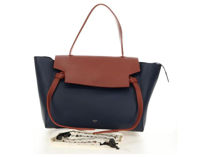 Céline CELINE Belt bag Hand Bag Leather Navy Gold - vista 27