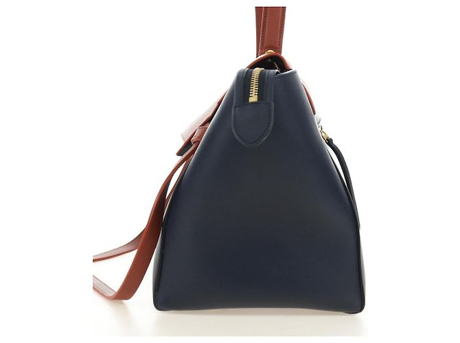 Céline CELINE Belt bag Hand Bag Leather Navy Gold - vista 4