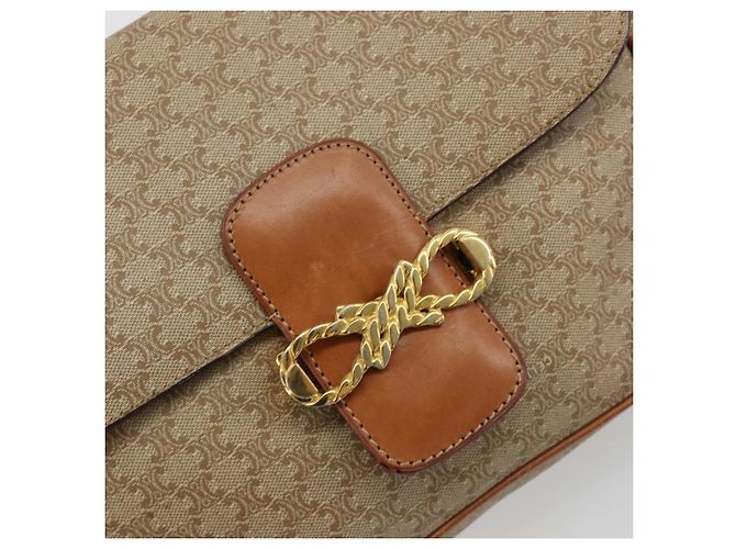 Céline CELINE Macadam Canvas Shoulder Bag PVC Beige Gold - vista 14