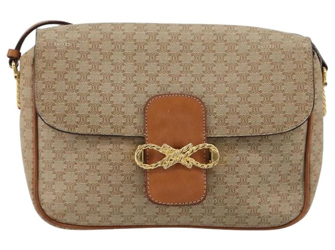Céline CELINE Macadam Canvas Shoulder Bag PVC Beige Gold - vista 2