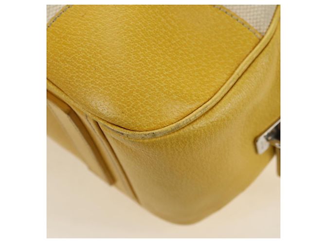 PRADA Handtasche Canvas Leder Beige Gelb Silber - Ansicht 13