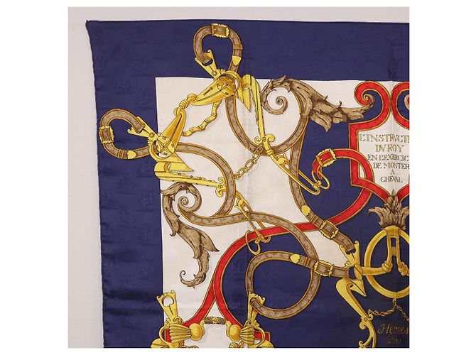 Hermès HERMES Carre 90 Scarf  L'INSTRVCTION DV ROY  Silk Navy - vista 2