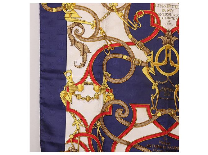 Hermès HERMES Carre 90 Scarf  L'INSTRVCTION DV ROY  Silk Navy - vista 5