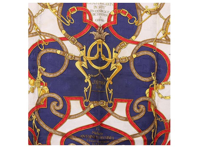 Hermès HERMES Carre 90 Scarf  L'INSTRVCTION DV ROY  Silk Navy - vista 6