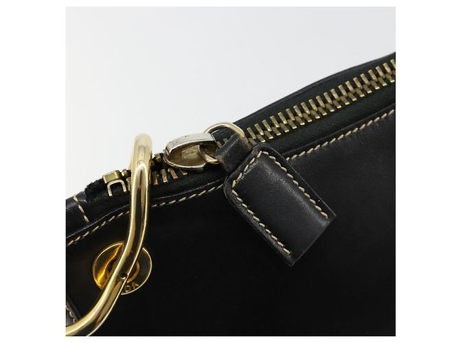 PRADA Chain Shoulder Bag Leather Black Gold - vista 15