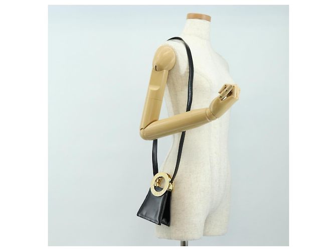 Céline CELINE Circle Shoulder Bag Leather Black Gold - vista 23