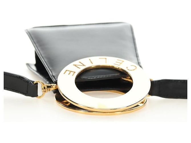 Céline CELINE Circle Shoulder Bag Leather Black Gold - vista 6