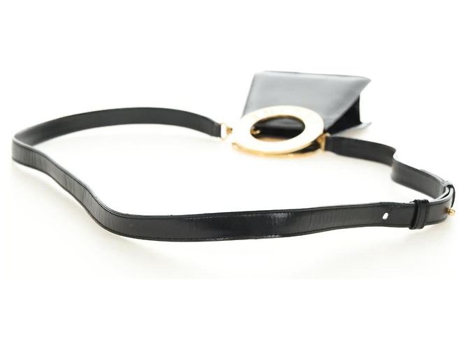 Céline CELINE Circle Shoulder Bag Leather Black Gold - vista 7