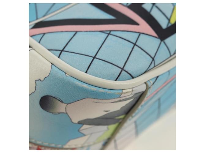 PRADA Comic Print Shoulder Bag Leather White Silver - vista 16