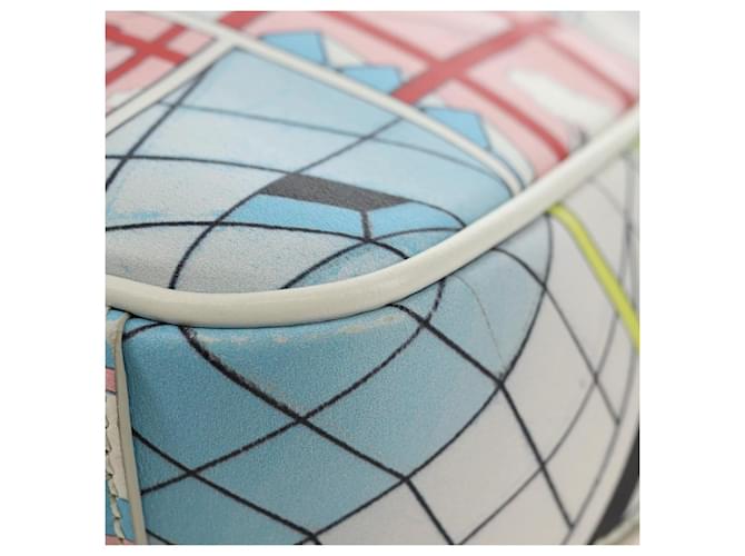 PRADA Comic Print Shoulder Bag Leather White Silver - vista 17