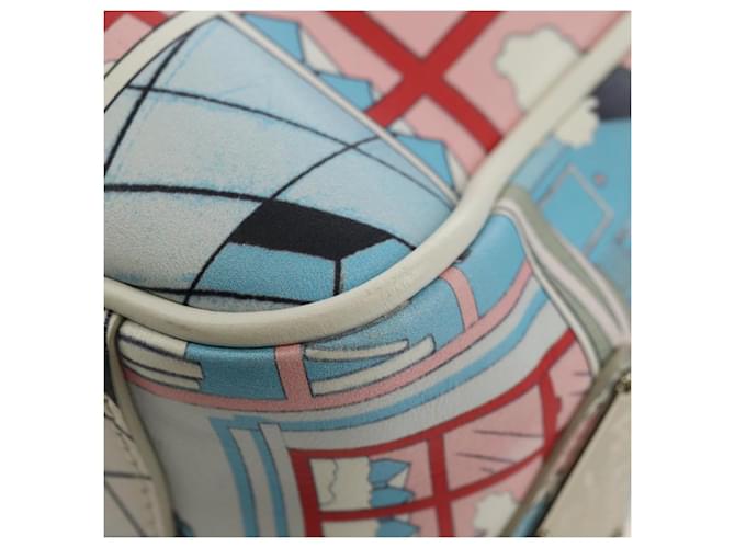 PRADA Comic Print Shoulder Bag Leather White Silver - vista 19