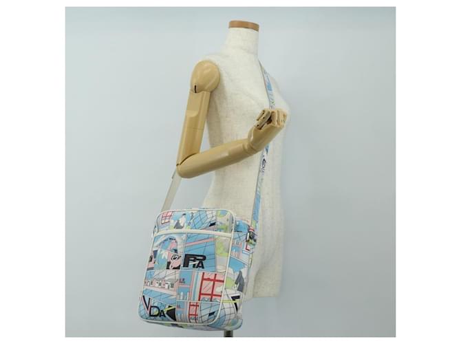 PRADA Comic Print Shoulder Bag Leather White Silver - vista 28