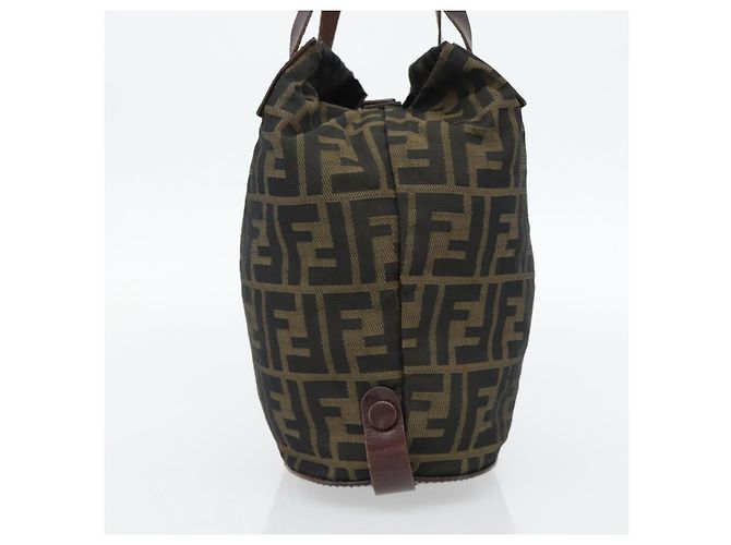 FENDI Zucca Canvas Hand Bag Black Brown - vista 4