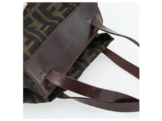 FENDI Zucca Canvas Hand Bag Black Brown - vista 6