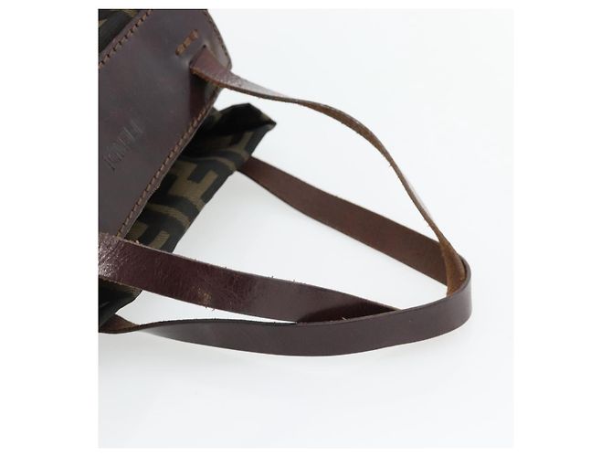 FENDI Zucca Canvas Hand Bag Black Brown - vista 7