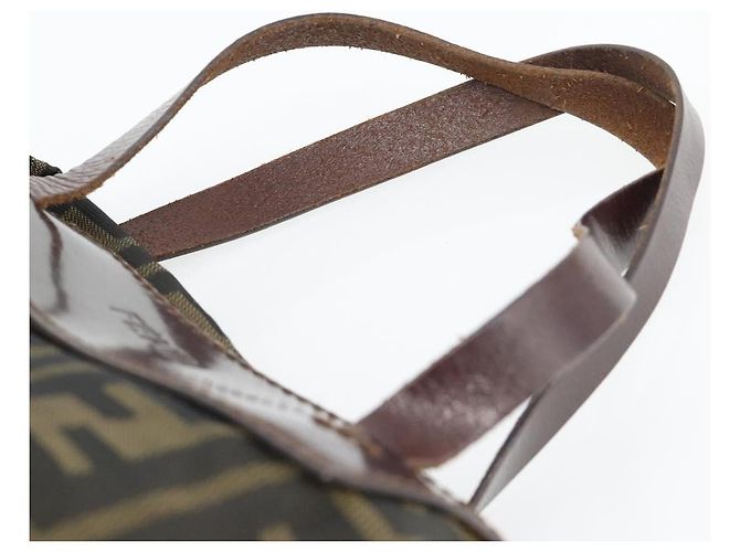 FENDI Zucca Canvas Hand Bag Black Brown - vista 8