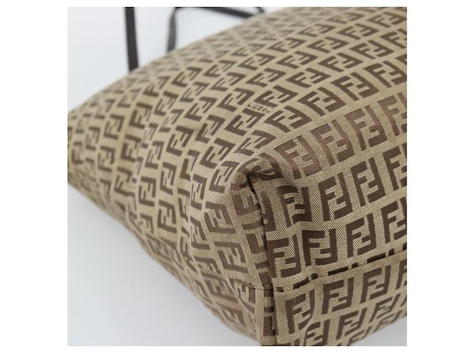 FENDI Zucchino Canvas Hand Bag Beige Silver - vista 11