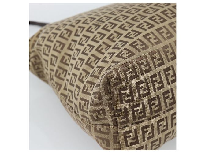 FENDI Zucchino Canvas Hand Bag Beige Silver - vista 13