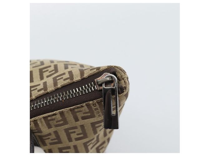 FENDI Zucchino Canvas Hand Bag Beige Silver - vista 14
