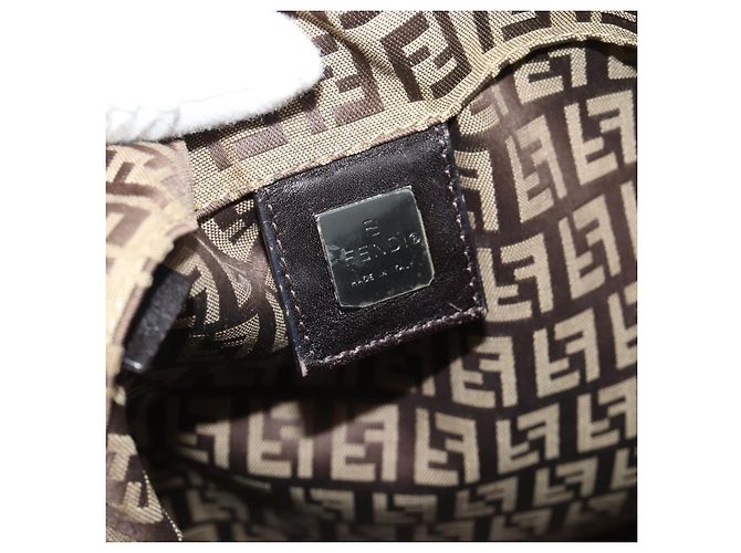 FENDI Zucchino Canvas Hand Bag Beige Silver - vista 15