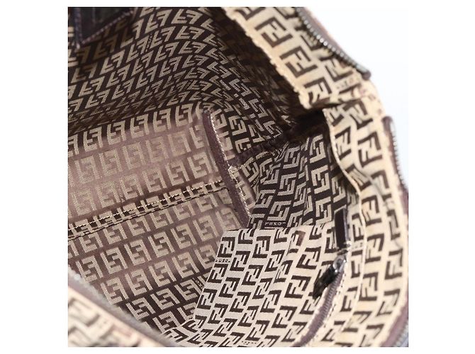 FENDI Zucchino Canvas Hand Bag Beige Silver - vista 17