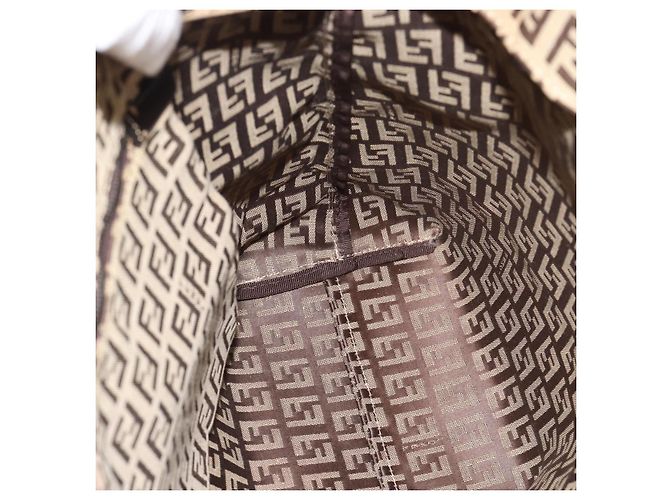 FENDI Zucchino Canvas Hand Bag Beige Silver - vista 18