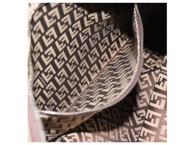 FENDI Zucchino Canvas Hand Bag Beige Silver - vista 20